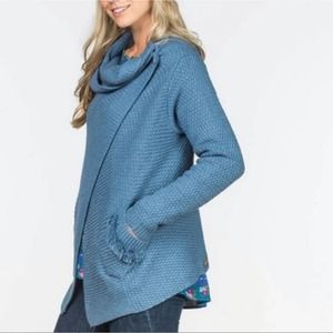 Matilda Jane Envision This Wrap Sweater Cardigan Blue Wrap Waterfall Women's XL